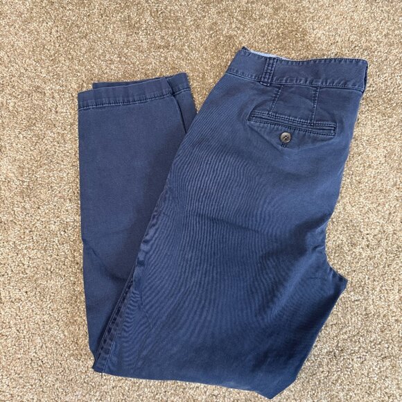 Talbots The Weekend Chino Pants Women 8 Blue Cotton Stretch Tapered Leg Mid Rise - Picture 13 of 14